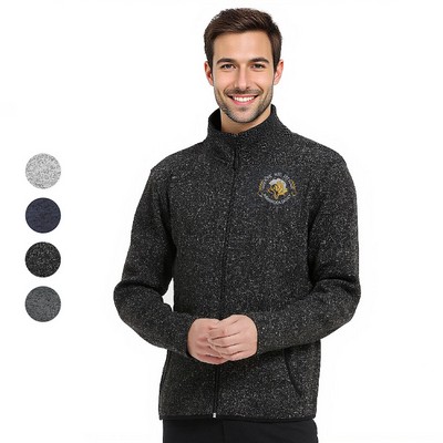 Men's Heathered Full-Zip Fleece Jacket