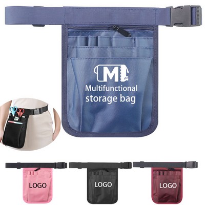 Multifunctional Nylon Nurse Waist Bag w/Adjustable Shoulder Strap