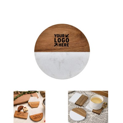 Marble and Wood Coaster