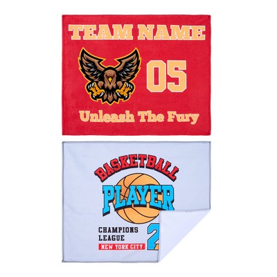 15" X 18" Full Color Sublimated Poly-Cotton Rally Towel - 400GSM
