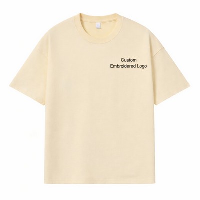 Customizable Embroidered Logo T-shirts 180GSM 100% Cotton