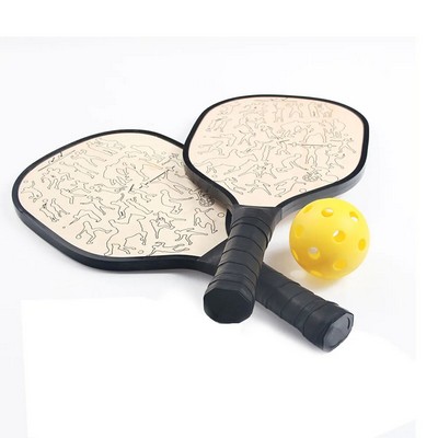 Wood Pickleball Paddles Set With Balls