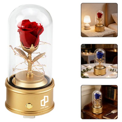 Bluetooth Speaker W/ Eternal Rose Encased In Glass Dome