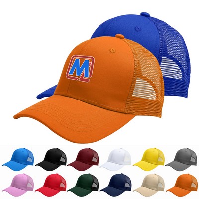 6 Panel Cotton Mesh Trucker Hat/Custom Logo Printed