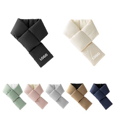 Warm Single Tube Solid Color Down Fabric Scarf