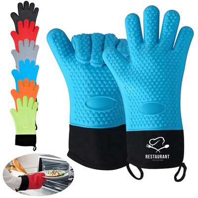 Heat-Resistant Silicone Finger-Separated Oven Gloves