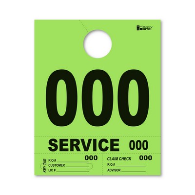 000-999 Heavy Brite™ Lime Green Premium Service Dispatch Number Tag
