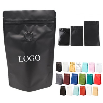 8 Oz Coffee Bags With Valve/Zipper