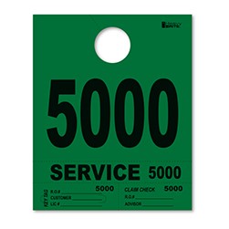 5000-5999 Heavy Brite™ Green Premium Service Dispatch Number Tag