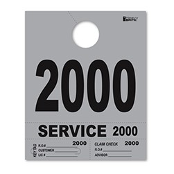 2000-2999 Heavy Brite™ Gray Premium Service Dispatch Number Tag
