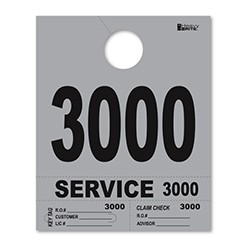 3000-3999 Heavy Brite™ Gray Premium Service Dispatch Number Tag