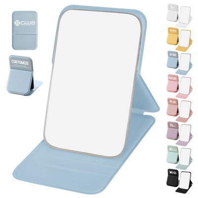 4'' Rectangle Foldable Leather Pocket Mini Makeup Mirror