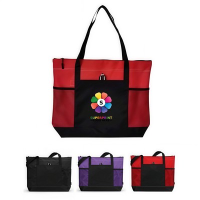600D Oxford Zippered Utility Tote Bag
