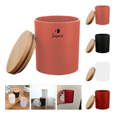 Candle Glass Jars with Bamboo Lids