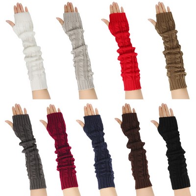 Winter Long Fingerless Arm Sleeves