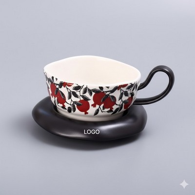 Vintage Mid-Century Modern Ceramic Cup Sophisticated Handcrafted Boutique Coffee Mug Elegant