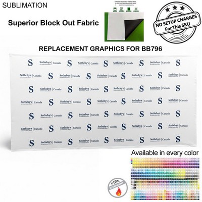 Replacement Graphics for 15' Straight Wall with Velcro on the back, Superior Block Out Fabric.