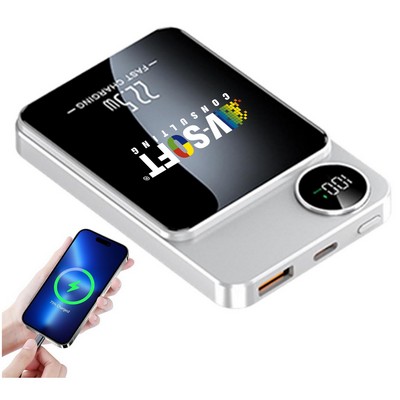 22.5w Magnetic 10000mAh Power Bank , Portable Travel Wireless Charger , Emergency Battery Pack