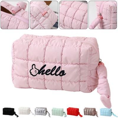 Padded Quilted Makeup Pouch