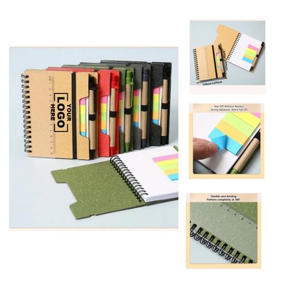Portable Spiral Steno Pad Pen Set