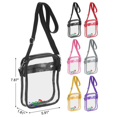 Clear PVC Crossbody Stadium Bag