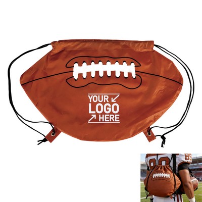 Football Shaped Drawstring Backpack