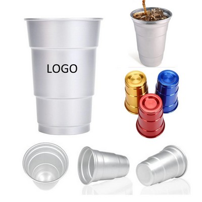 16oz Reusable Aluminum Stadium Cups Recyclable Metal Party Drinkware