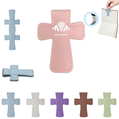 Cross Leather Magnetic Bookmark