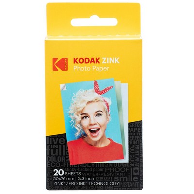 Kodak 2x3" Sticky-Backed ZINK Photo Paper (20 Sheets) - Compatible With Kodak Printomatic Instant...