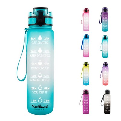 32oz Portable Water Bottle with Time Marker