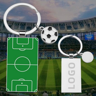 Custom Soccer Field Shaped Keychain For Soccer Fan Gift