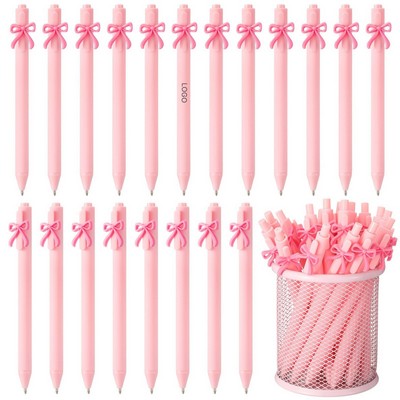 Petal Pink Ribbon Series High-Aesthetic Gel Pen Soft-Touch PVC Bow Retractable Neutral Pen