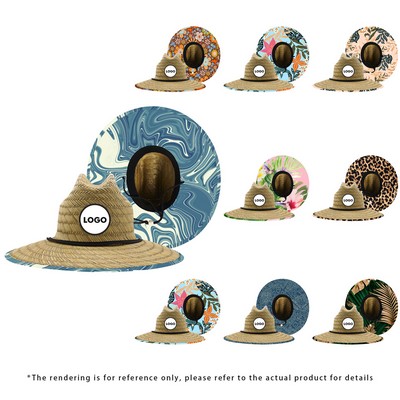Custom Straw Hat With Full Color Underbrim Imprint