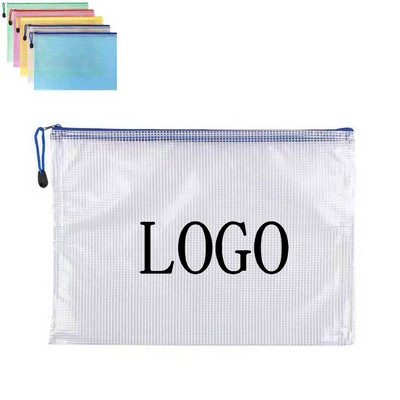 A4 Clear PVC Zippered File Bag