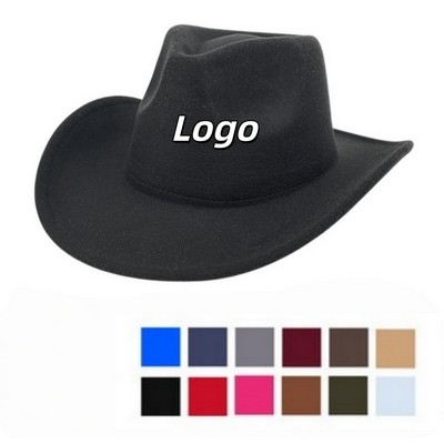 Vintage Wide Brim Cowboy Hat Lightweight Outdoor Wool Hat