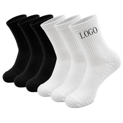 Cotton Basketball Socks Long Tube Thick Terry Sweat Wicking