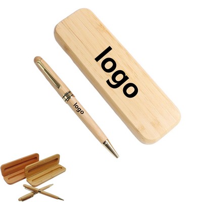 Bamboo Fountain And Ballpoint Pen Gift Set