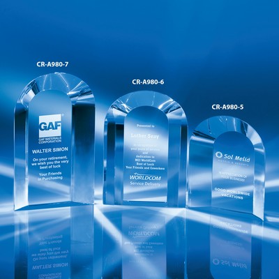 Double Arch Crystal Award 6"H