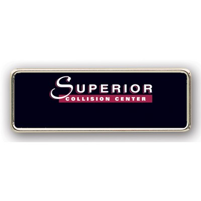 Metal Framed Badge 1"X3" (Screened - No Personalization)