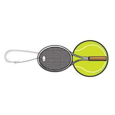 Tennis Ball & Racket Zipper Pull