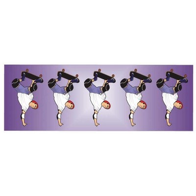 Skateboarding Panoramic Metal Photo Magnet (1.625"x4.625")