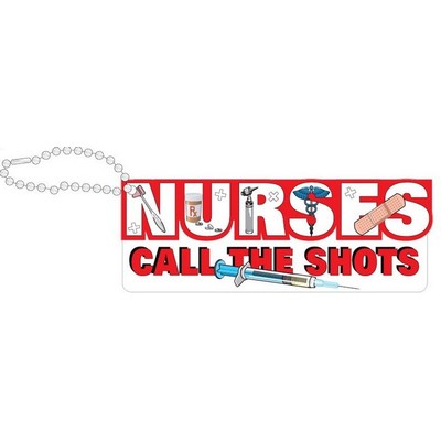 Nursing Slogan Promotional Line Key Chain w/ Black Back (12 Square Inch)