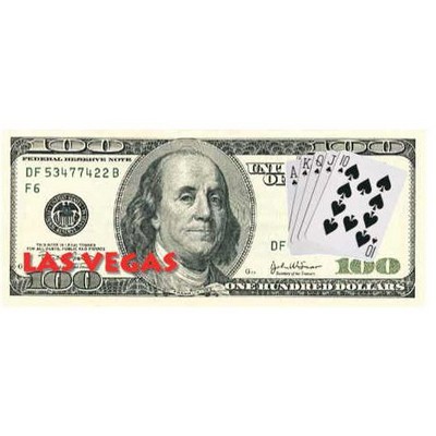 Las Vegas Royal Flush $100 Bill Maxi Magnet (6 Square Inch)