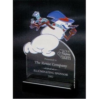 Custom Shape Acrylic w/ Full Color in Black Wood Base (5"x7")