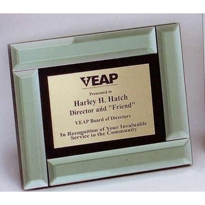 Horizontal Green Beveled Mirror Frame Plaque (10 1/2"x13")