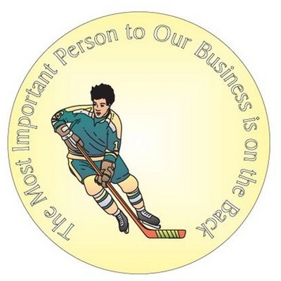 Hockey Player Photo Hand Mirror (2½" Diameter)