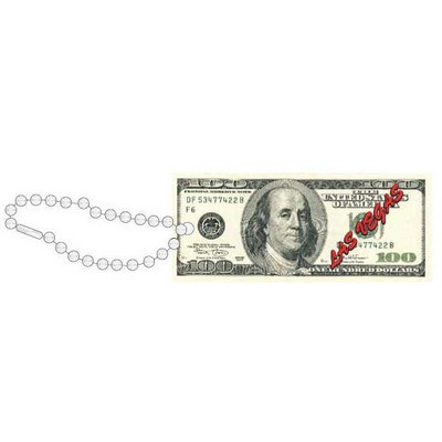 Las Vegas $100 Bill Promotional Key Chain w/ Black Back (8 Square Inch)