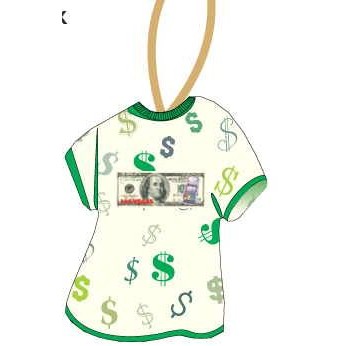 Vegas Slot Machine on $100 Bill T-Shirt Ornament w/ Black Back (4")