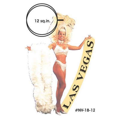 Vegas Showgirl in Yellow Key Chain w/Clear Mirrored Back (12 Square Inch)