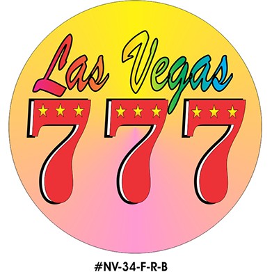 Triple 7's Round Badge/Button w/ Bar Pin (2 1/2" Diameter)